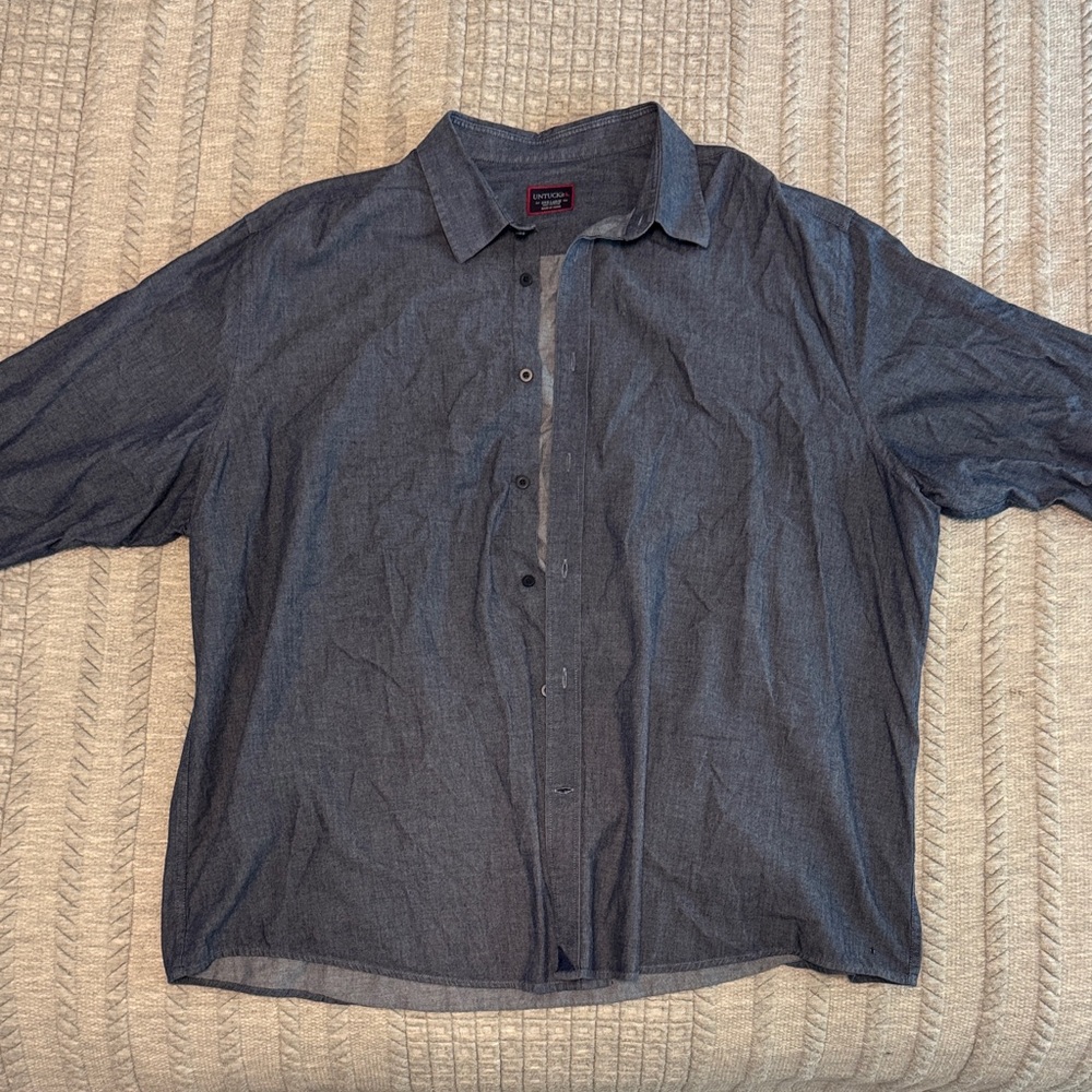 UNTUCKit Men's Casual Button Down Shirt - Dark Gray